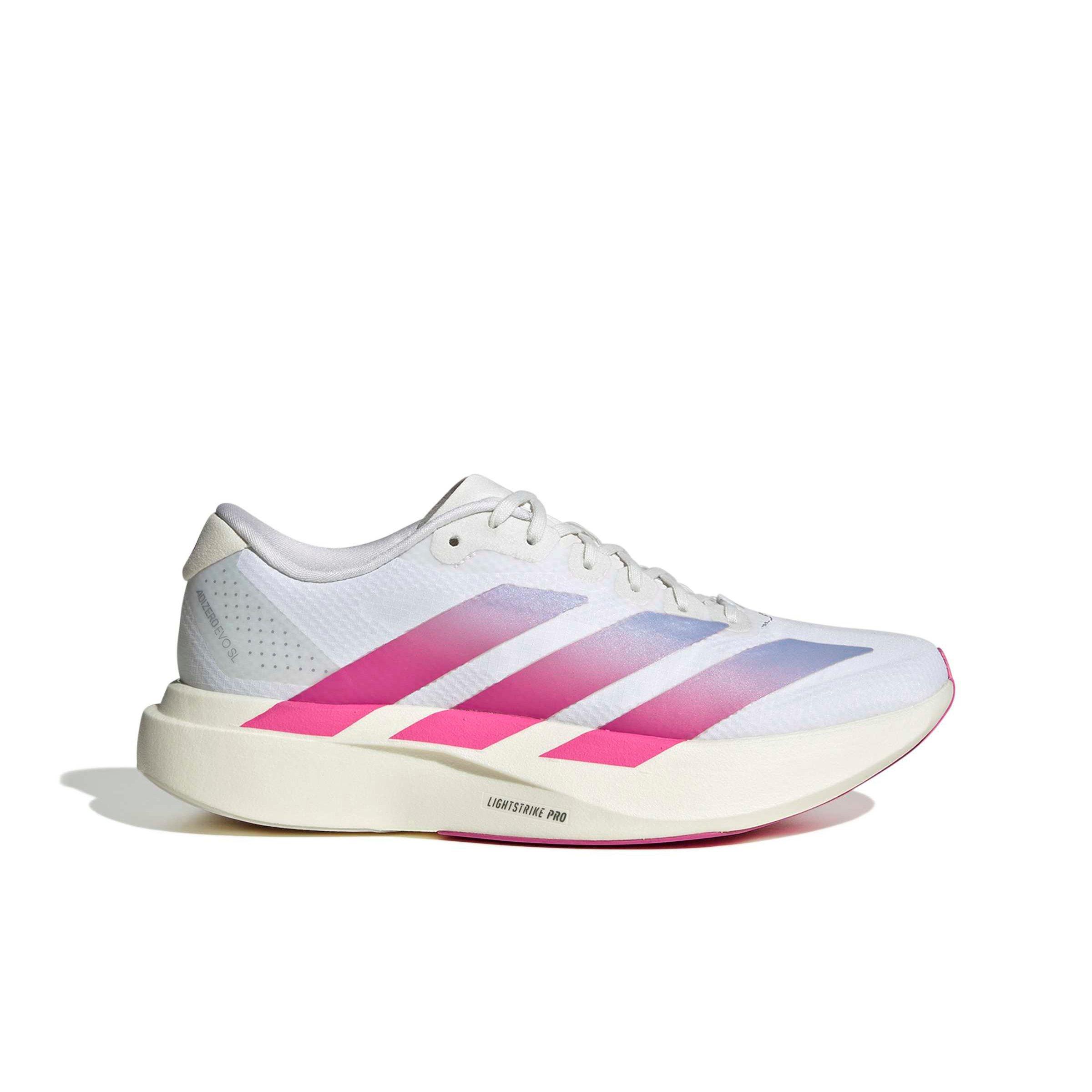 adidas Adizero EVO SL "Ftwr White/Lucid Fuchsia/Violet Tone" Women's Running Shoe - WHITE/FUCHSIA/VIOLET